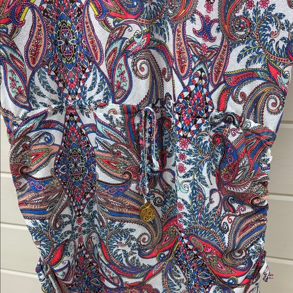 Luli Fama Multi-Color Paisley Print Swimsuit Cover Women's XS - Picture 5 of 12